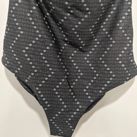 Baja East NWOT Olive Logo Halter One Piece Swimsuit - Picture 4 of 10